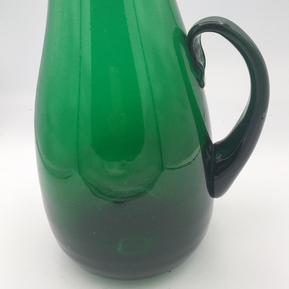 VTG/MCM 50's Large 14" Blenko Blown Glass Green Pitcher - Picture 5 of 9